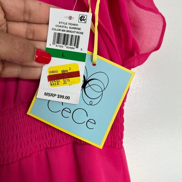 Hot Pink Spring, Summer, Vacation Dress, Size L Large - Picture 13 of 14